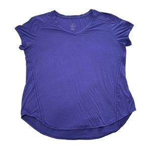 Tangerine Women’s Purple Short Sleeve Activewear V-Neck Top - Size XL